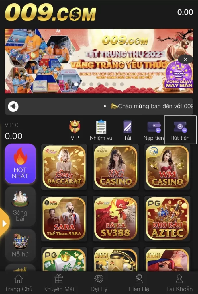rút tiền 009