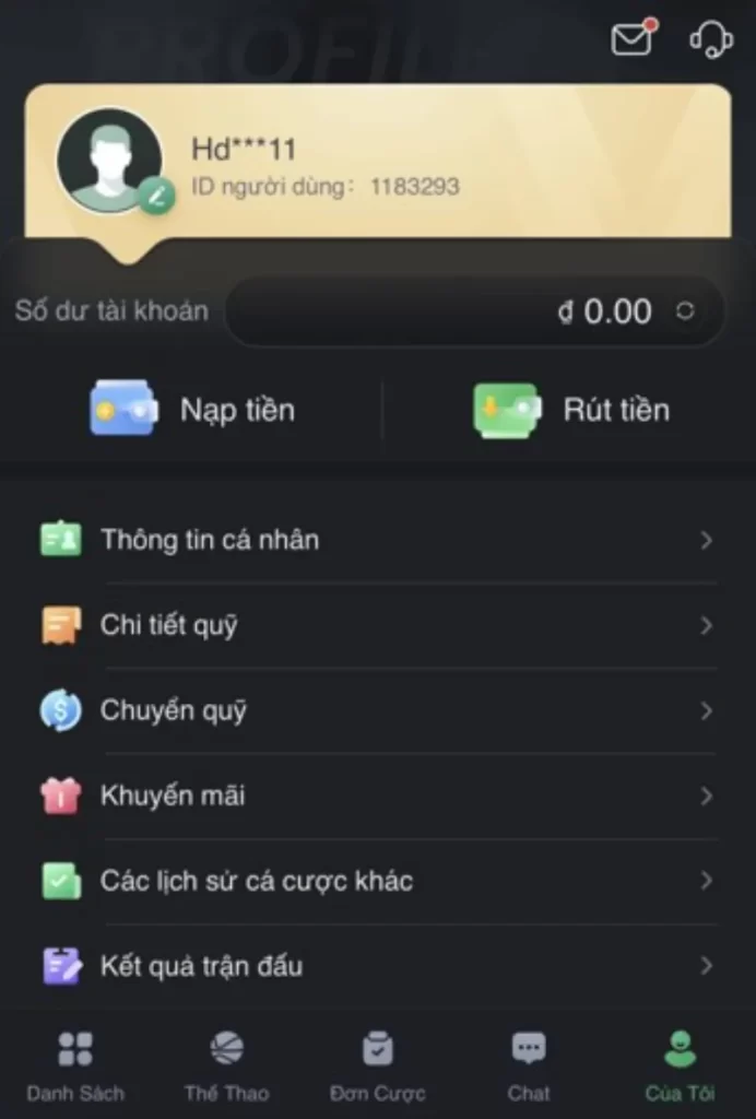 bấm chọn nạp tiền Bet88