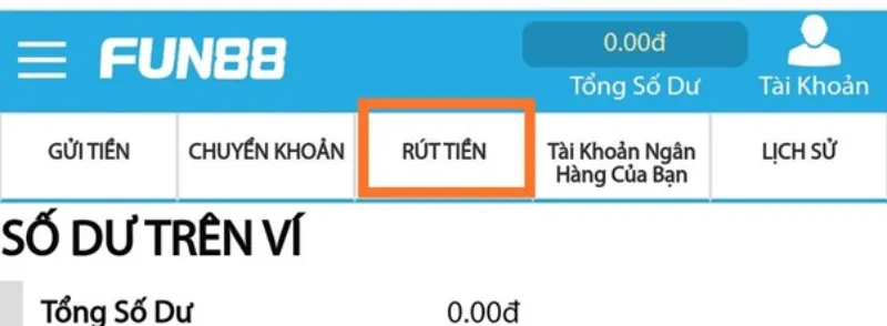 chọn rút tiền Fun88