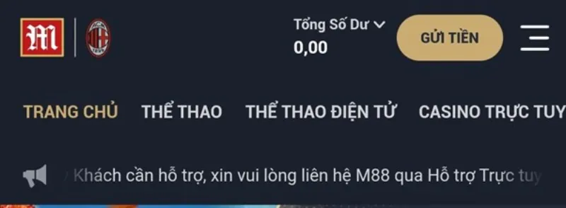gửi tiền M88