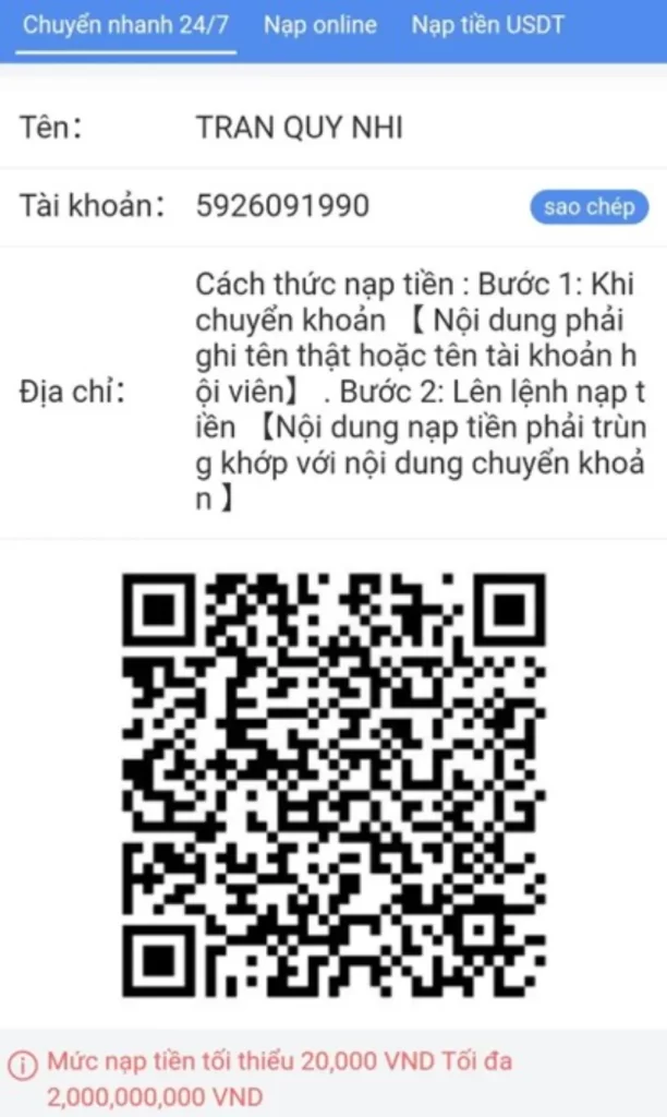 thông tin chuyển khoản SM66