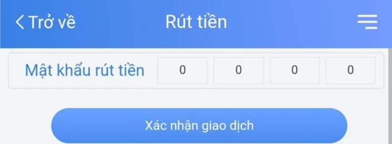 cài đặt mật khẩu rút tiền SM66