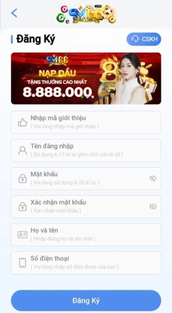 thông tin đăng ký SM66