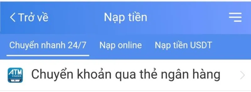 chuyển khoản nạp tiền SM66
