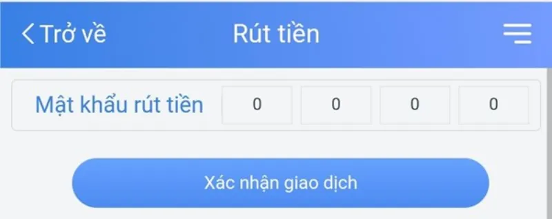 cập nhật mật khẩu rút tiền Sodo