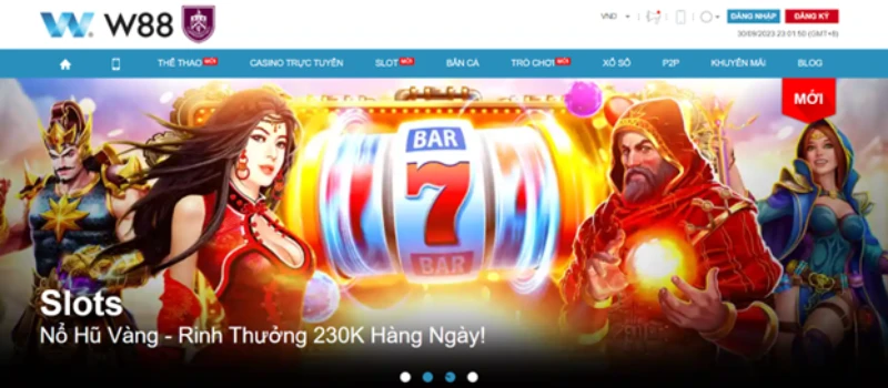 giao diện trang chủ W88