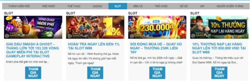 Khuyến mãi slot W88