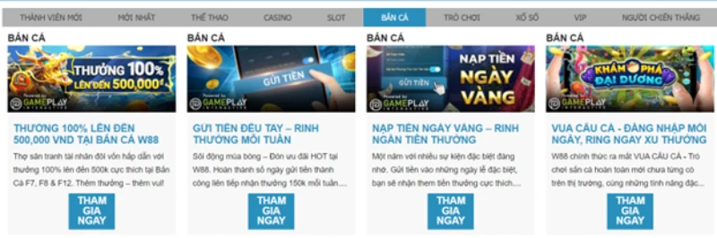 Khuyến mãi bắn cá W88