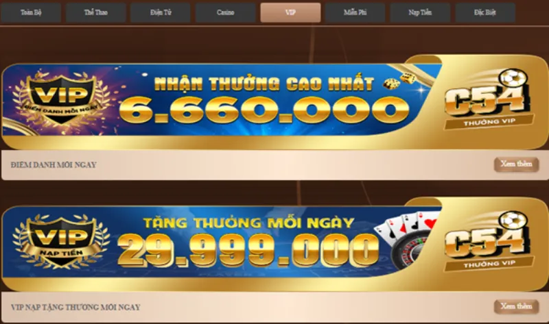 ưu đãi C54 Casino