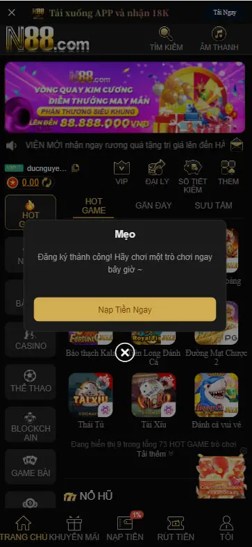 Cách vào N88 và đăng ký 3