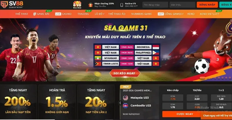 SV88 là sân chơi cá cược toàn diện hàng đầu