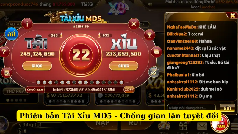 Phiên bản Tài Xỉu MD5 - Chống gian lận tuyệt đối